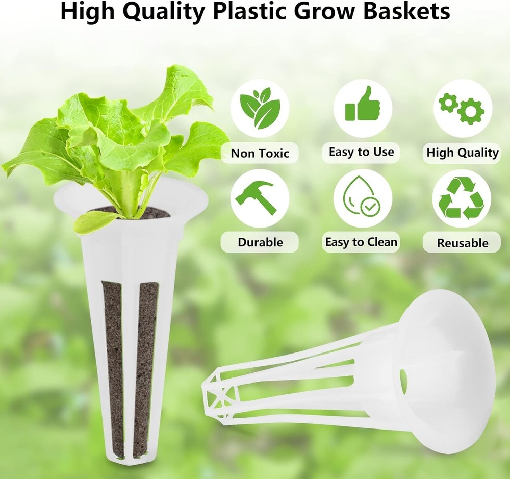 60 Pack Grow Baskets Replacement Seed Pod Sponges Plant Growing Containers