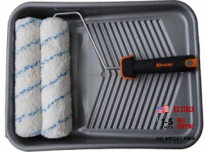Professional Microfiber Paint Roller Set (4pc) – 9" Roller Kit with 2