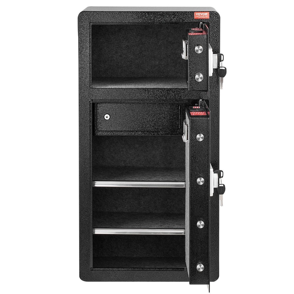 Double Doors 5.5 cu.ft Safe Box with Key Lock & Password, Safe Lock Box with