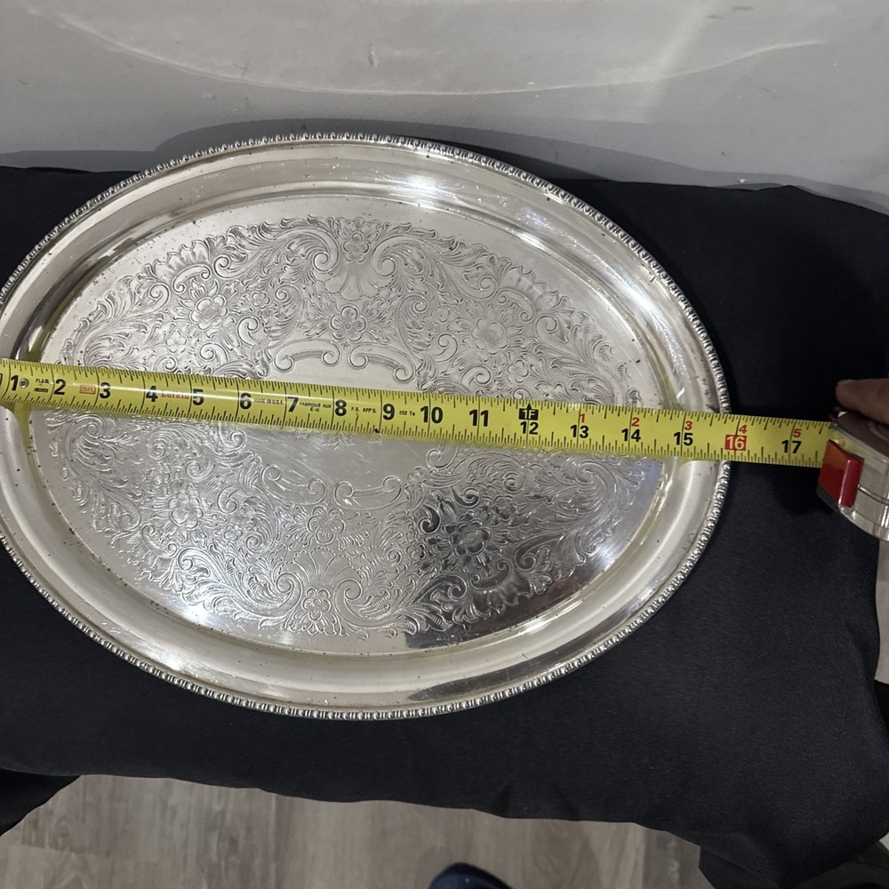 Vintage Silver Plated Ovel Shaped Tray