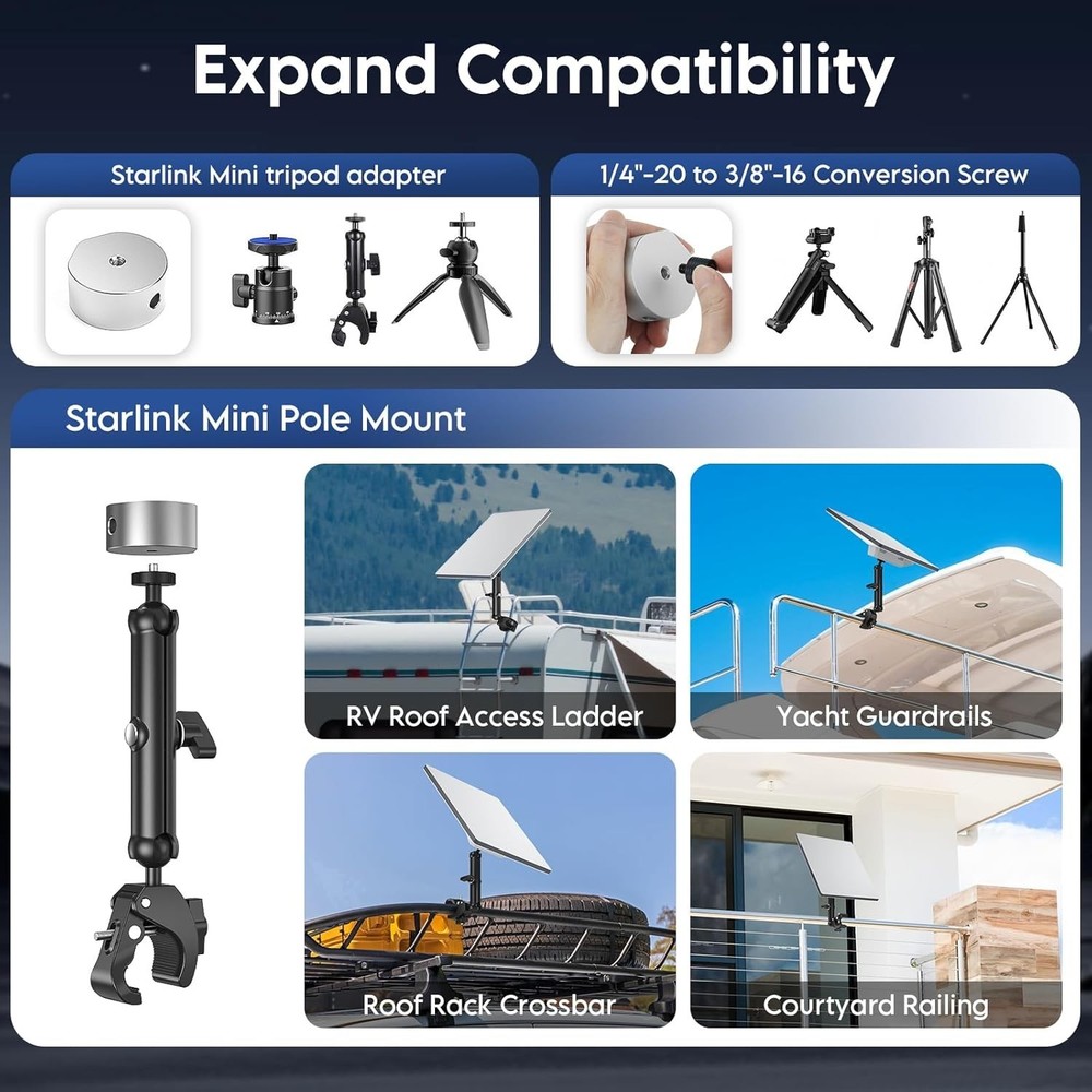 Adjustable Clamp for Starlink Mini