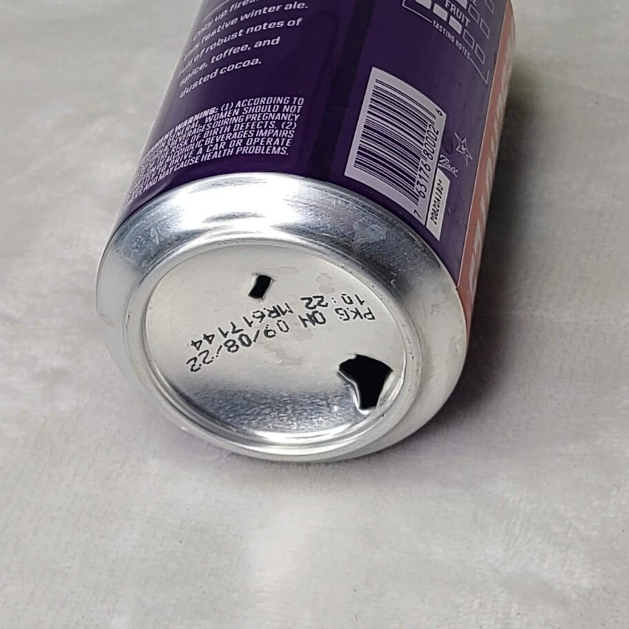 Deschutes Jubelale Winter Ale Bend OR Oregon Empty Beer Can Bottom Opened Orb