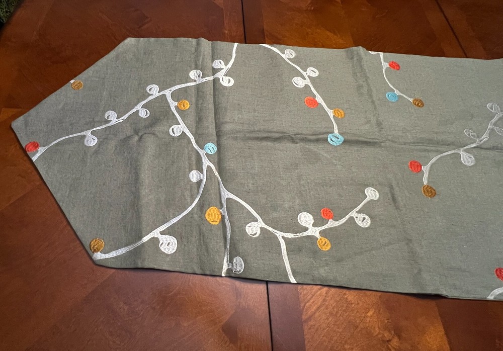 Christmas Lights Table Runner 50 x 18 Inches Home Dining Table Decor