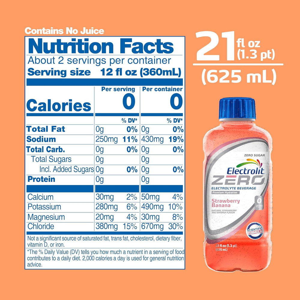 Electrolit 12 Pack (ZERO Strawberry Banana)