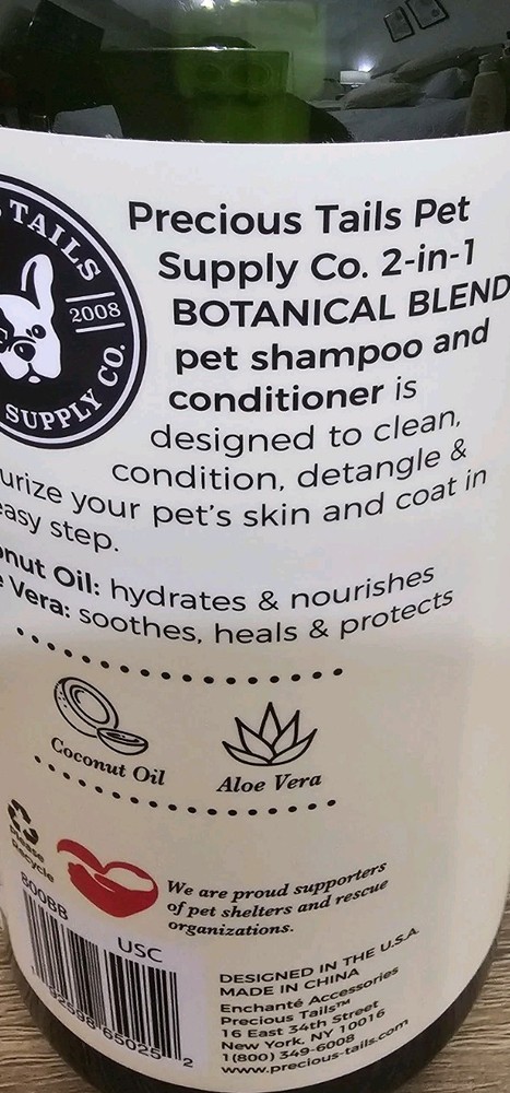 PRECIOUS TAILS ~ BOTANICAL BLEND Calm PET SHAMPOO + CONDITIONER Unscented 2pack