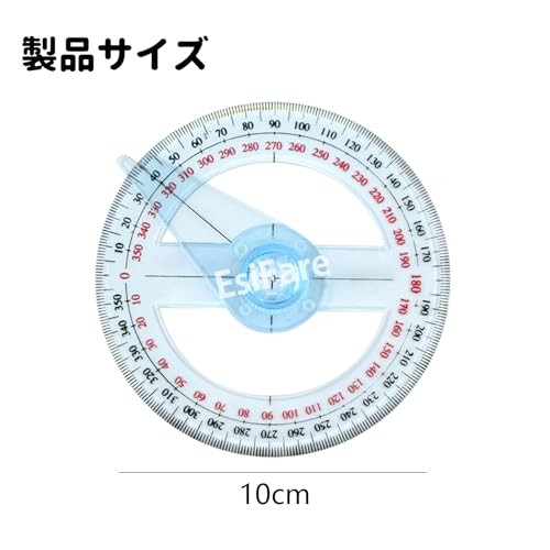 360-Degree Full-Circle Protractor (4-Pack) - Easy-to-Read Circular Protractor, M