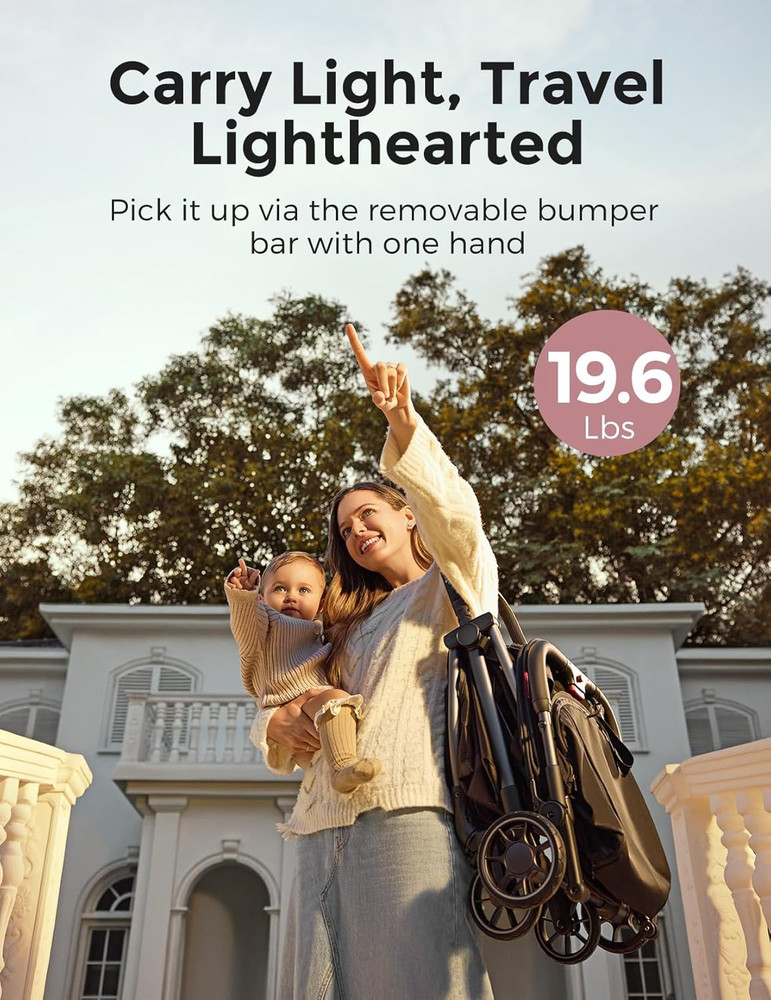 Compact Clickgo Lightweight Stroller with One-Click Fold & UPF50+ Canopy