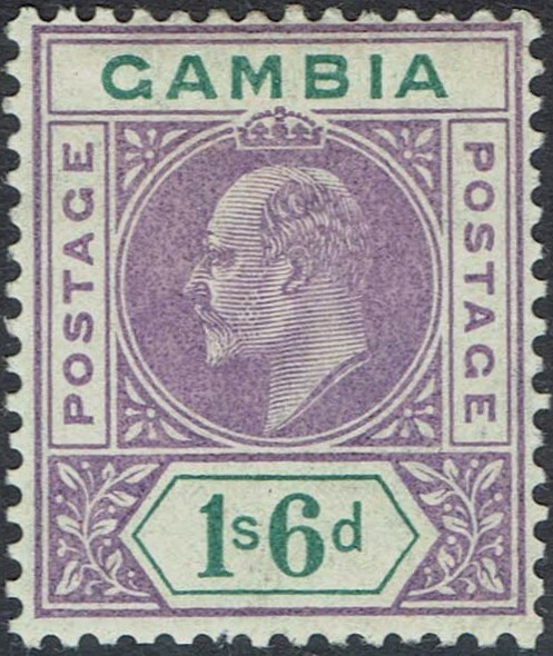 GAMBIA 1909 KEVII 1/6