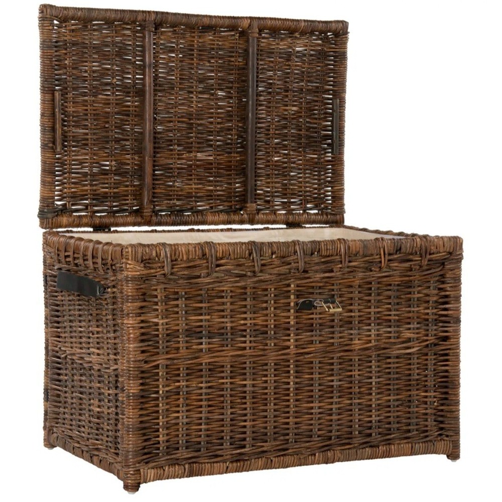 Wicker weave storage trunk