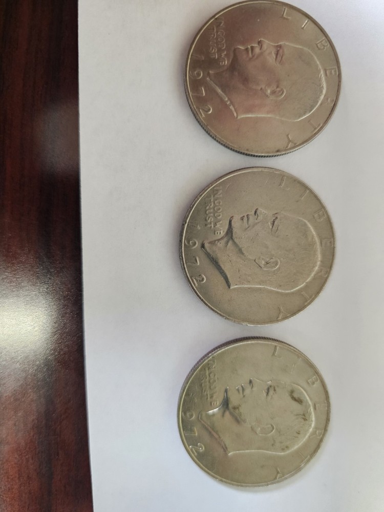 1972 Eisenhower Dollars Type 1 , 2 & 3