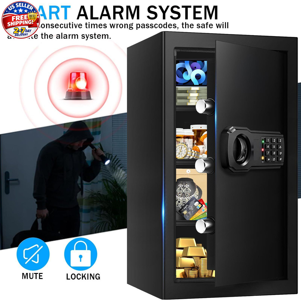 6.1 Cuft Extra Large Fire Safes for Home, Digital Fireproof Safe w/ Programmable