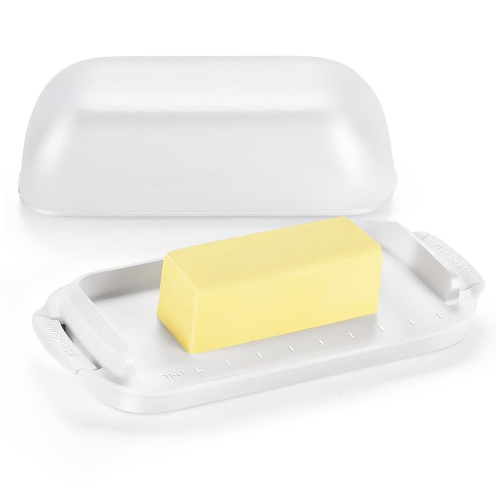 AONCO Butter Dish with Lid, Container Holds for White01, White