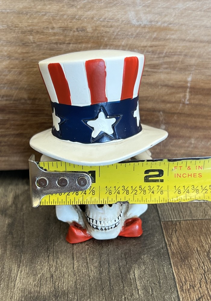 Uncle Sam Skeleton Small Statue 3"x 2"