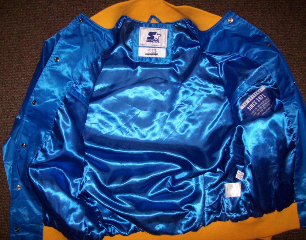 Warriors Jacket NBA Golden State STARTER Snap Down BLUE Small