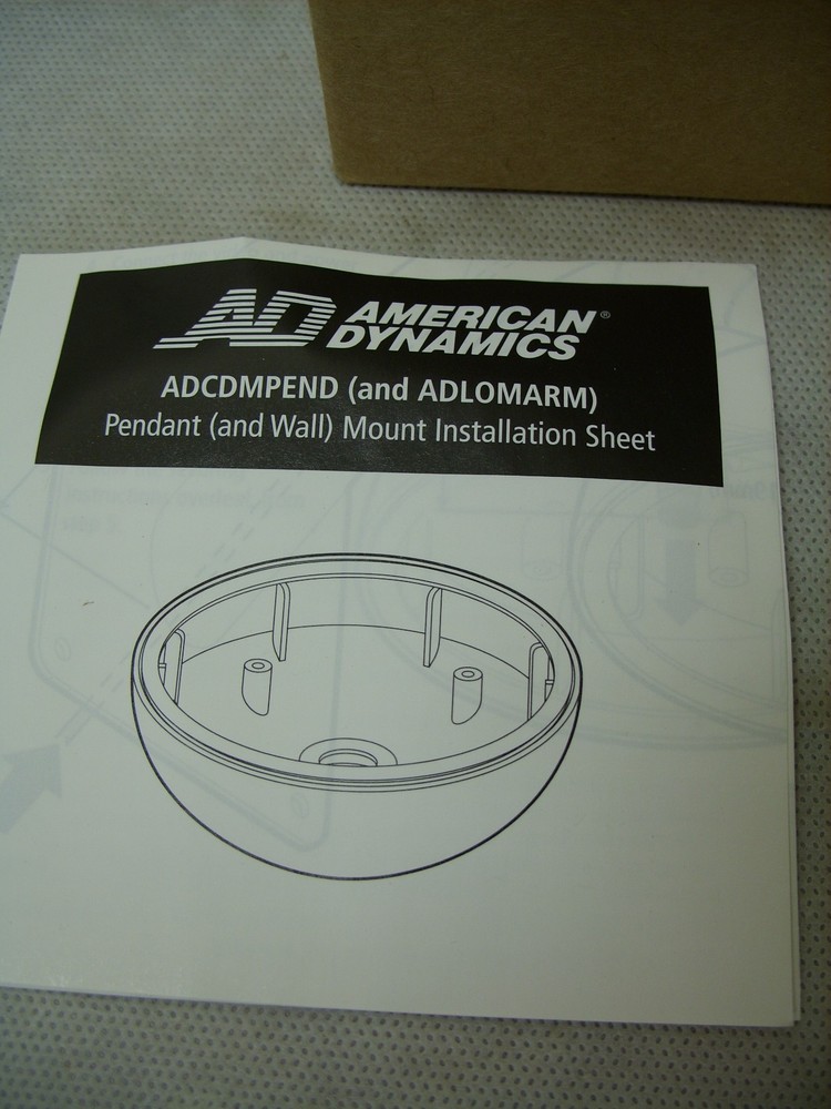 American Dynamics ADCDMPEND Surveillance Camera Pendant Mount WHITE 3/4 Discover