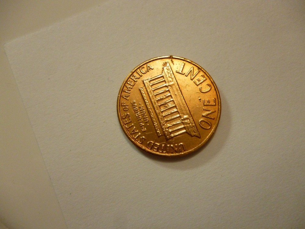 1974 d penny error large die chip