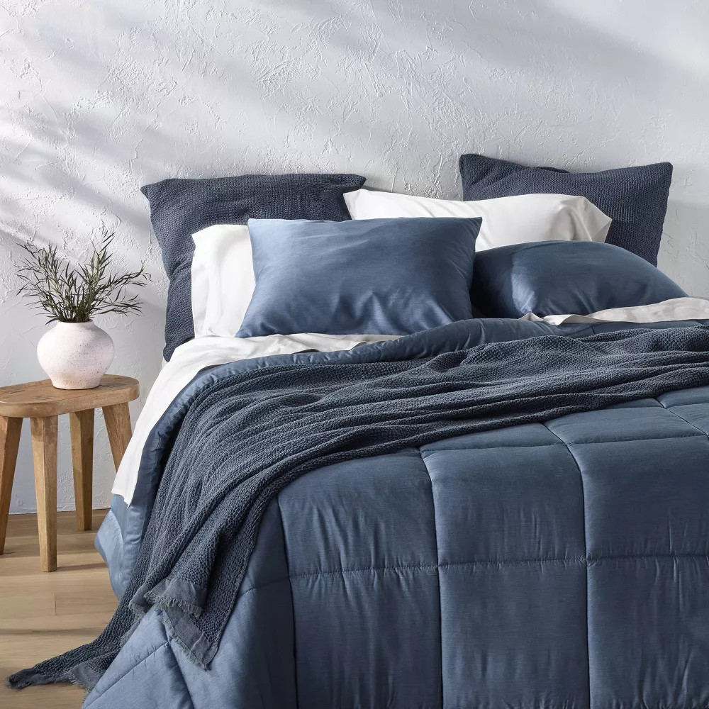 King 400 Thread Count Percale Pillowcases White - Casaluna