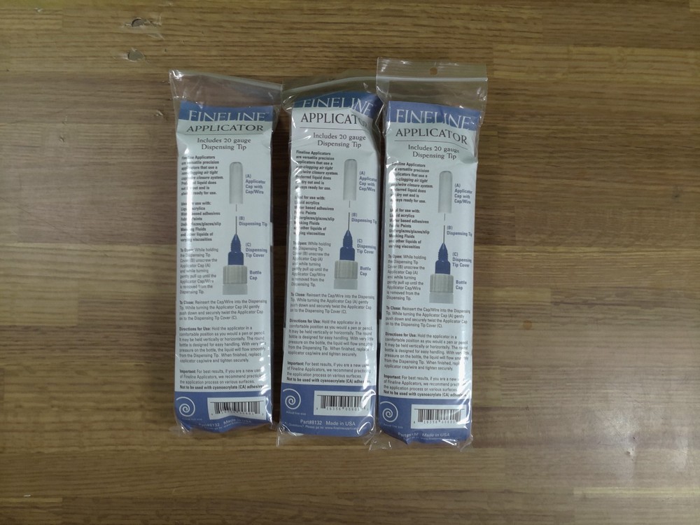 3 Pkg 1oz Fineline 20 Gauge Precision Applicators - Empty
