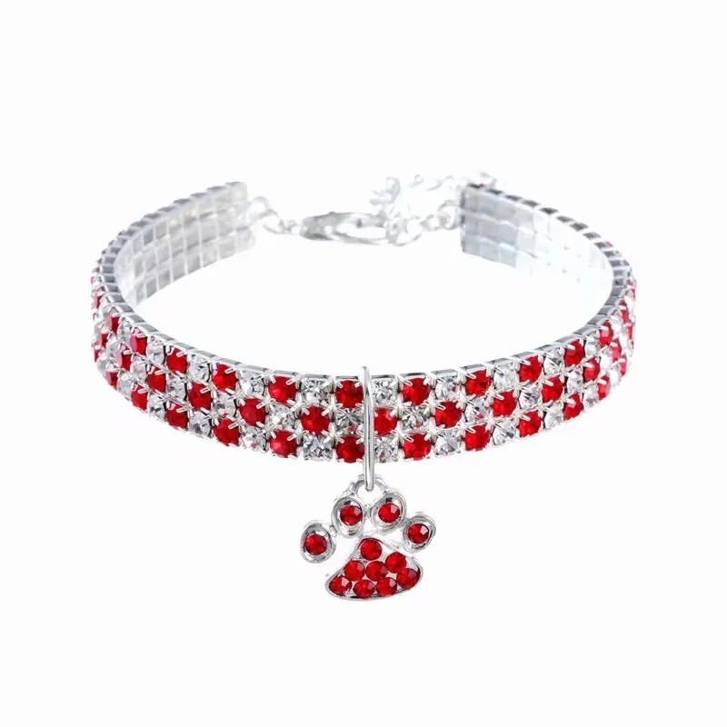 Dog Collar with Red Dimond for Small & Medium Dog