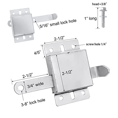 Garage Door Side Lock Inside Deadlock for Single or Double Garage, Galvanized