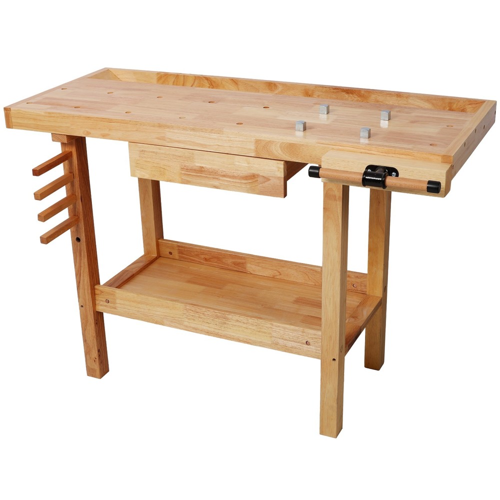 Heavy Duty 48" Wood Workbench with Adjustable Handle 330Lbs Capacity