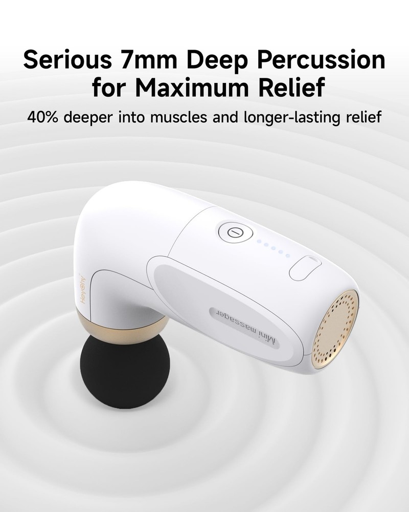 HEYCHY A1 Super Mini Massage Gun, Percussion Deep Tissues Muscle White