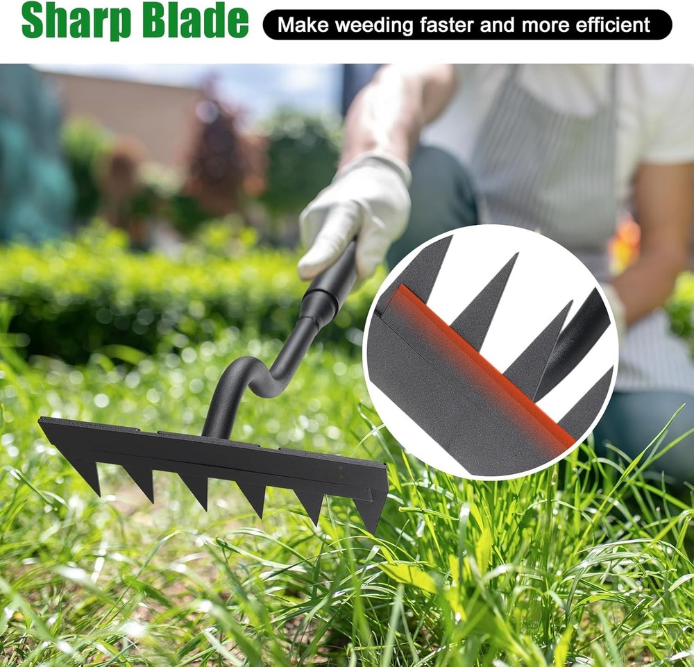 Weed Puller Tool, Garden Weeding Rake Tools with Detachable Long Handle, 56 inch