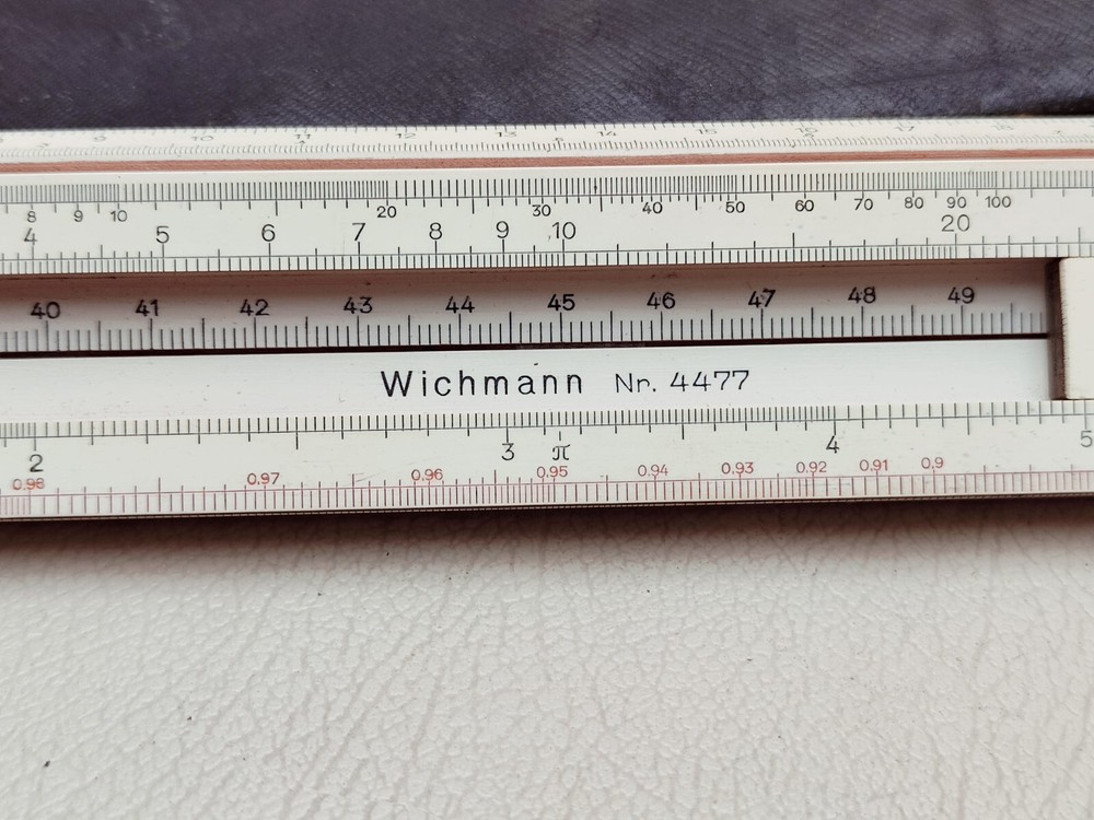 Logarithmic ruler Slide Wichmann ruler German Vintage Drawing device.