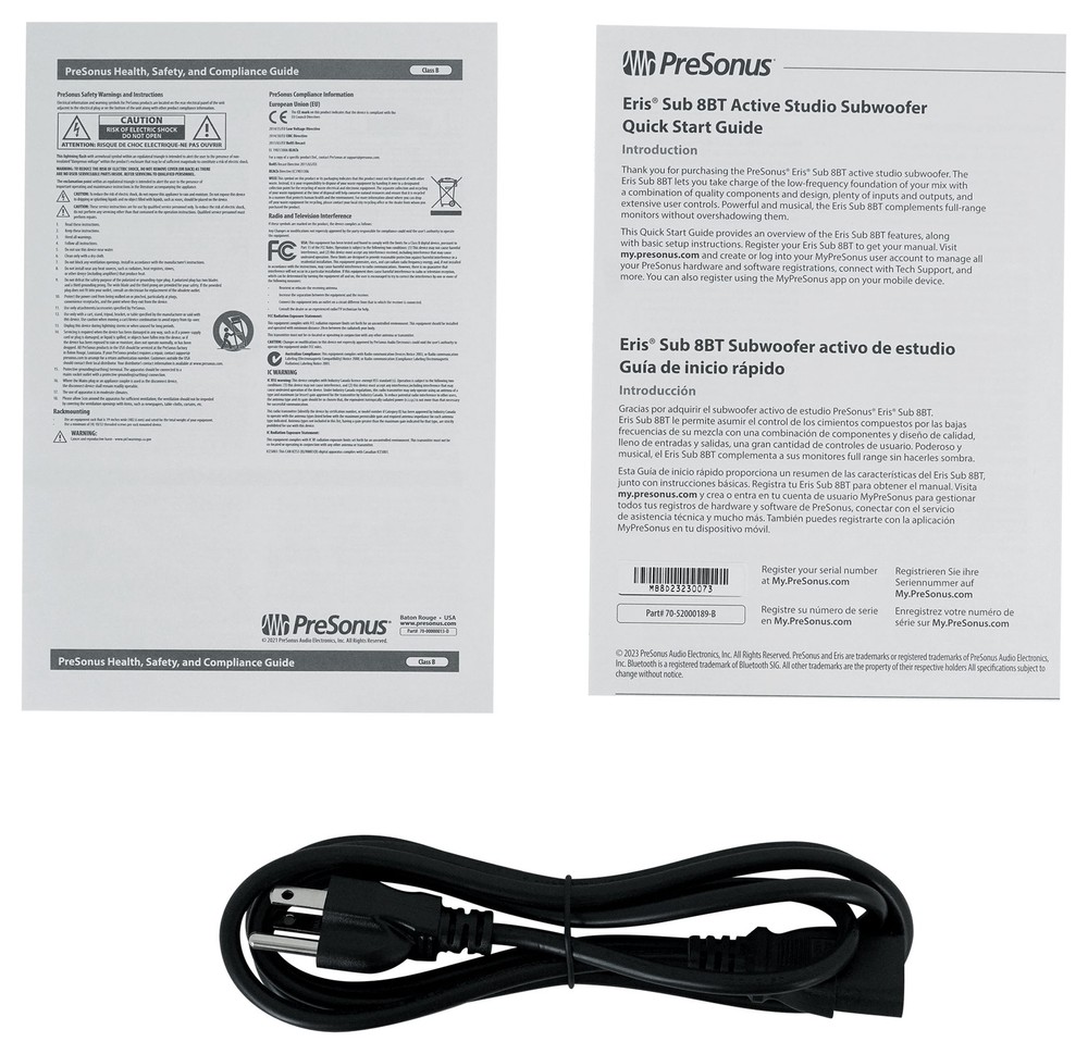 Presonus Eris Sub 8BT Compact 8" Powered Active Studio Subwoofer Sub w/Bluetooth