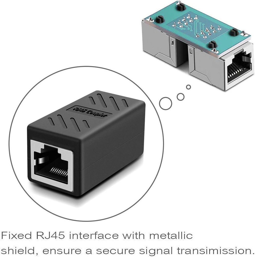 1-5PACK RJ45 Inline Coupler Cat6/Cat5e Ethernet Network Cable Extender Connector