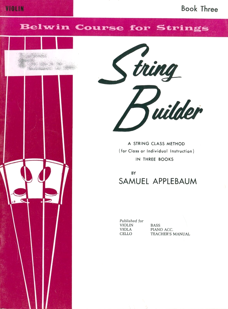 Vintage Belwin Applebaum String Builder Violin Book 3 Third Position Double Stop