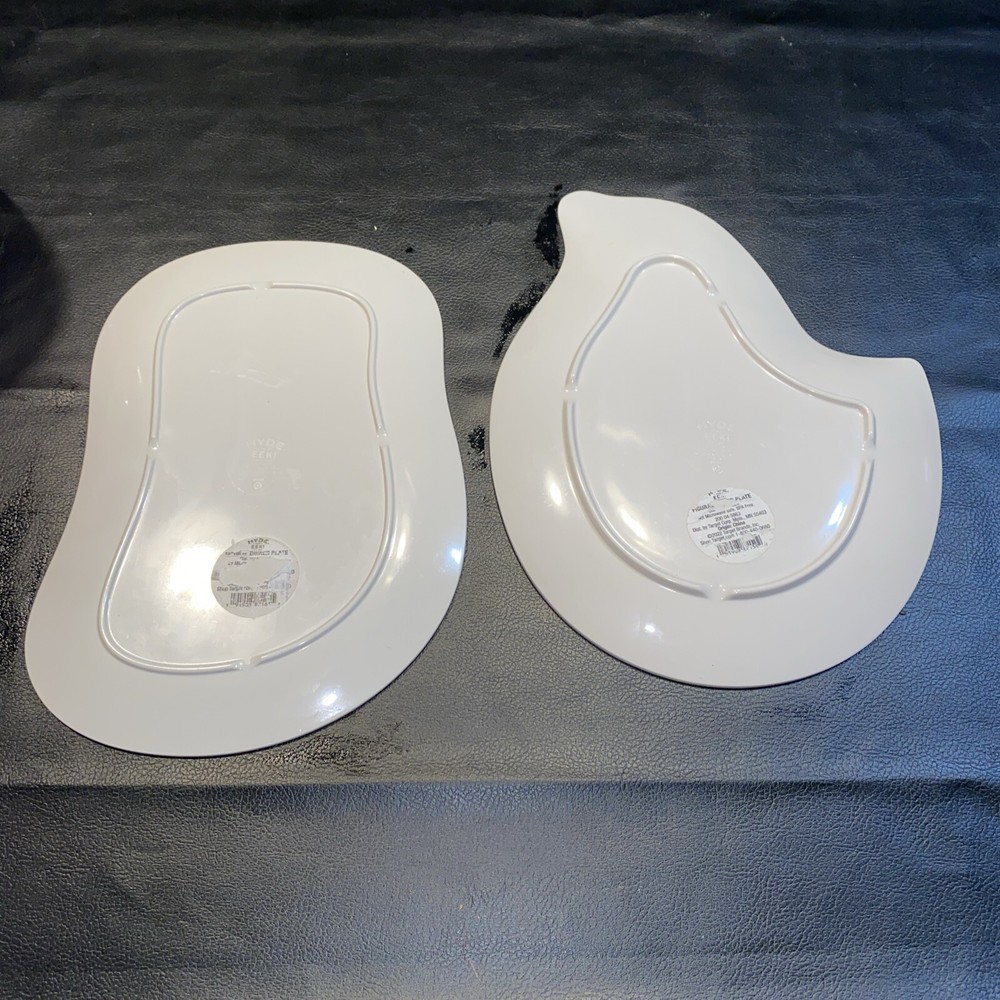 Hyde & Eek Melamine Plates Hey Boo Skeleton & Cat Witch
