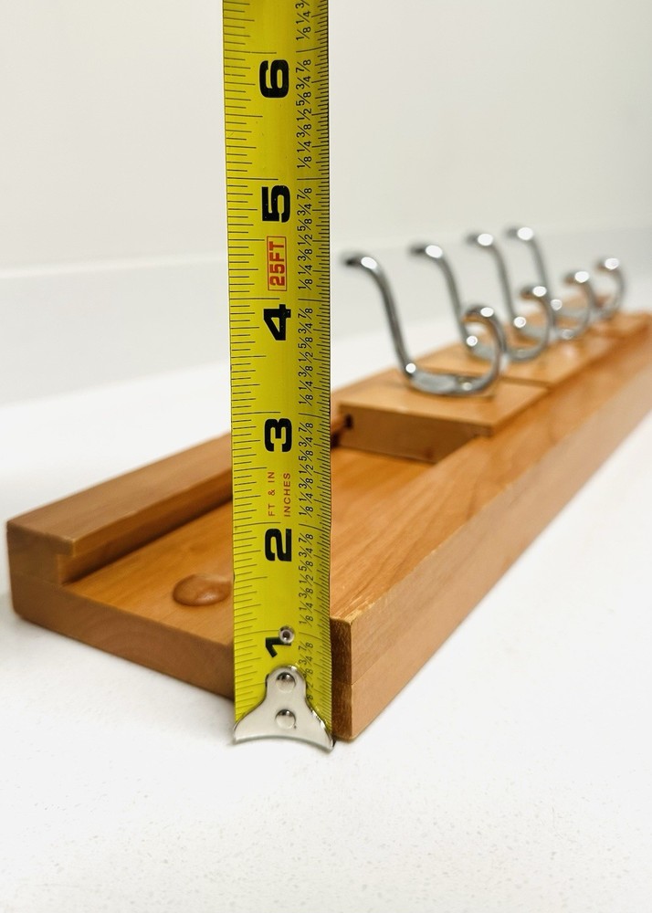 Solid Wood Moveable Minimalistic Wall Coat Hangers Rack
