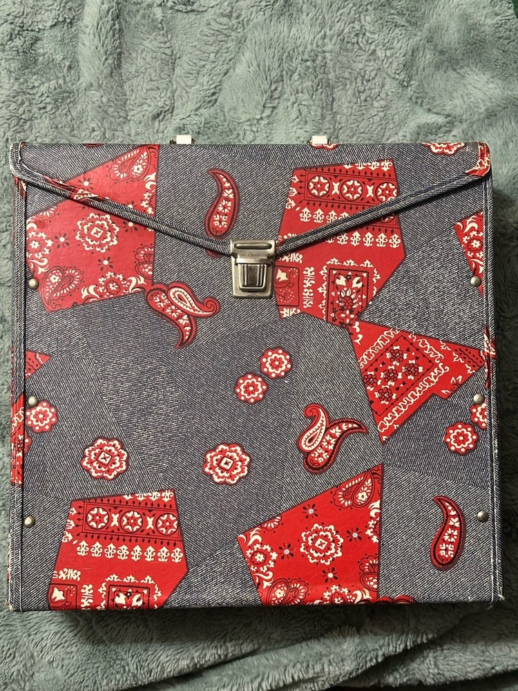 Vinyl Record Carrying Case Bandana Pattern 70’s Big