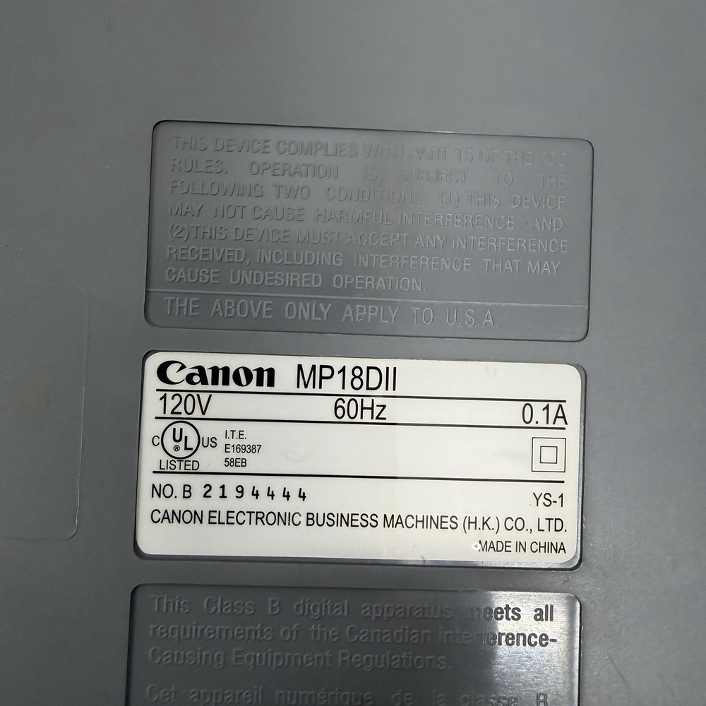 canon mp18d ii Adding Machine Used TESTED