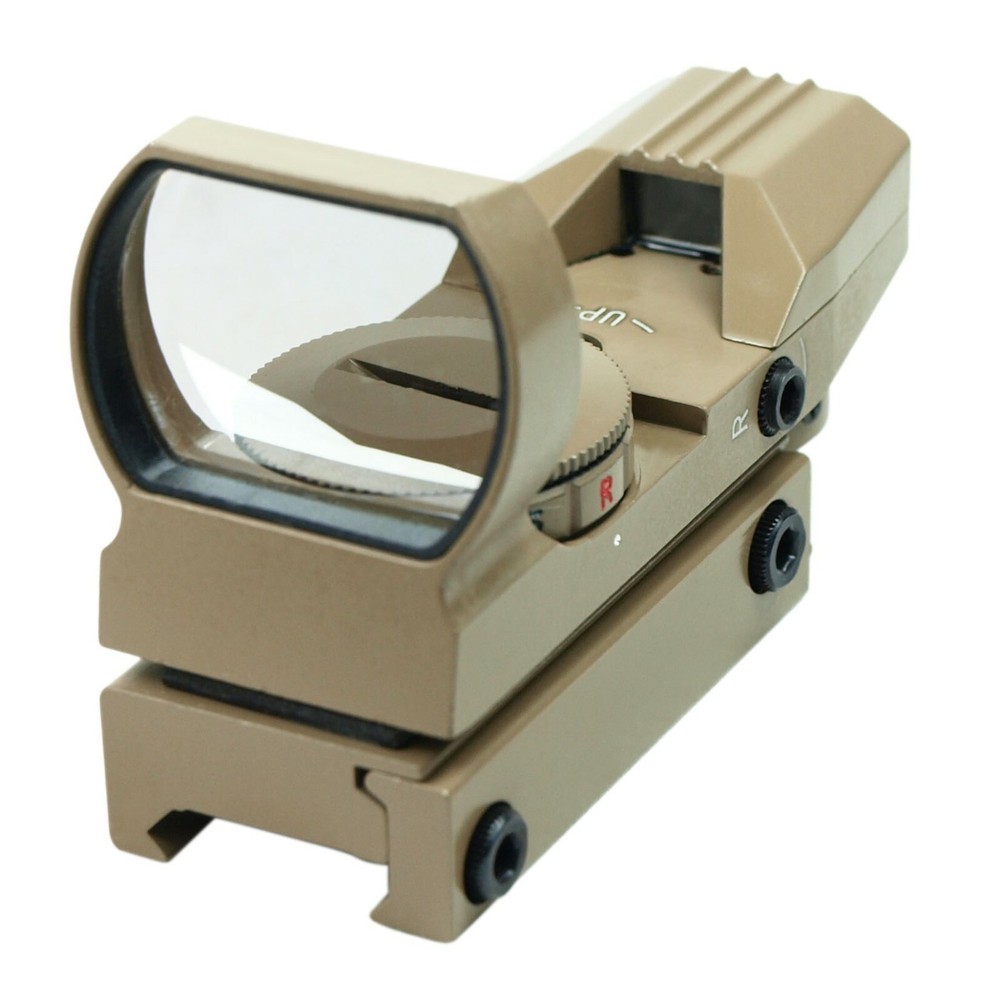 Tactical Holographic Reflex Red Green Adjustable Dot Sight with Rail Mount - Tan