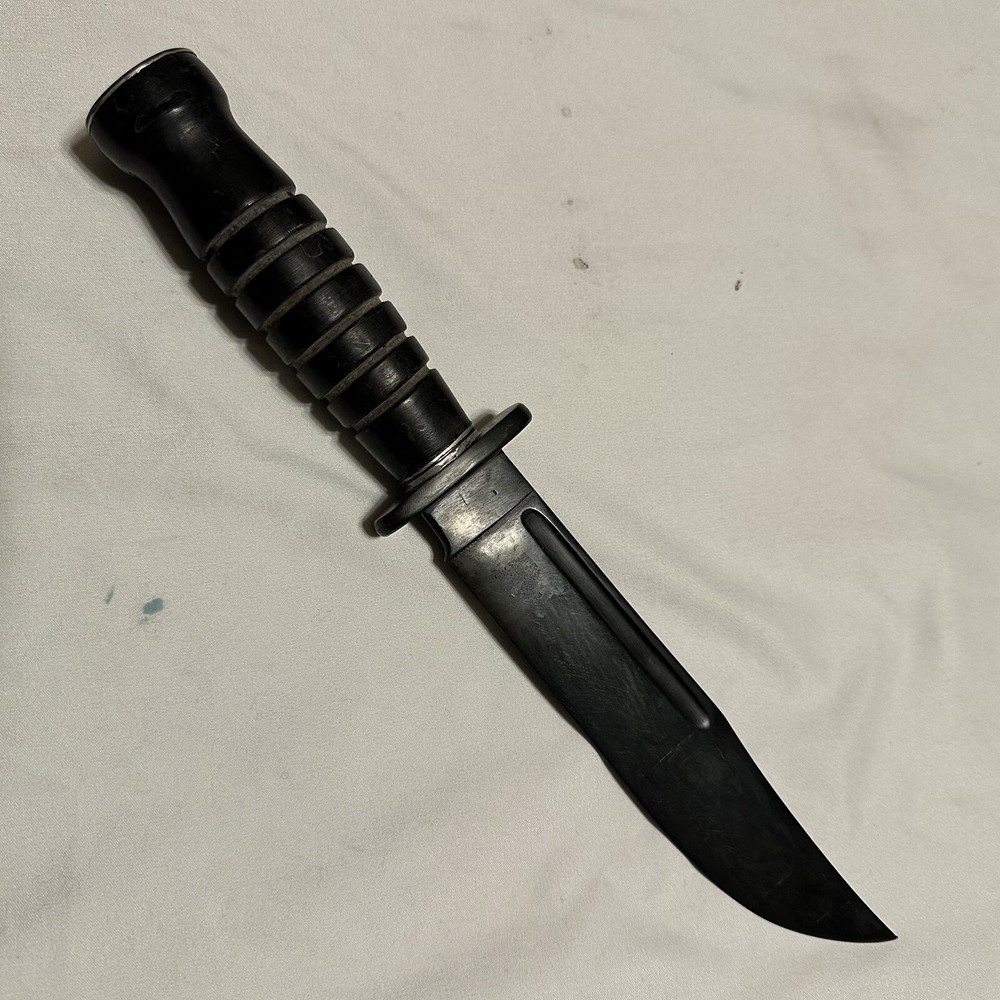 Custom WWII Fighting Knife Black Heavy Sharp Blade Horn