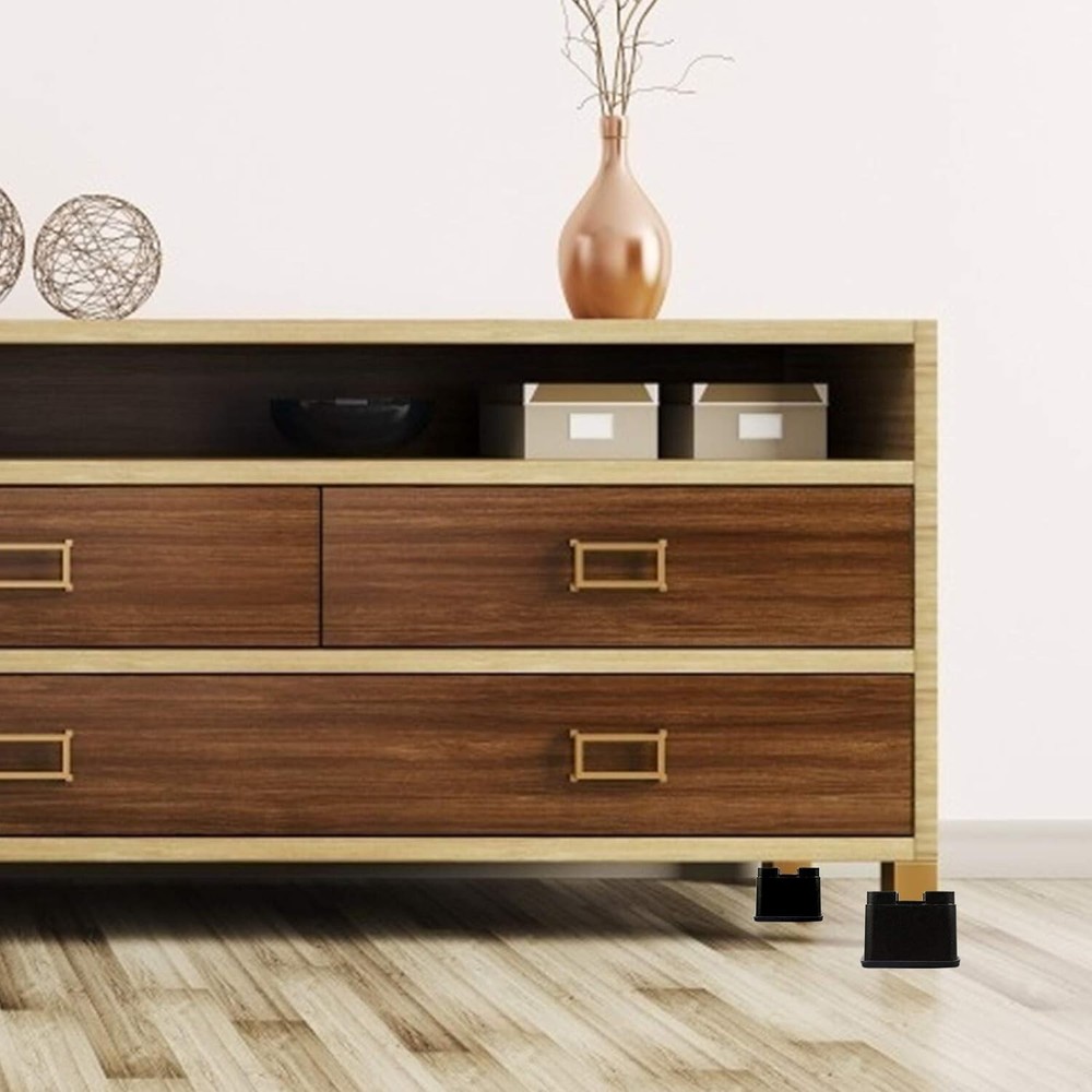 8 Pack of Adjustable Square Bed Risers - Enhance Storage & Accessibility