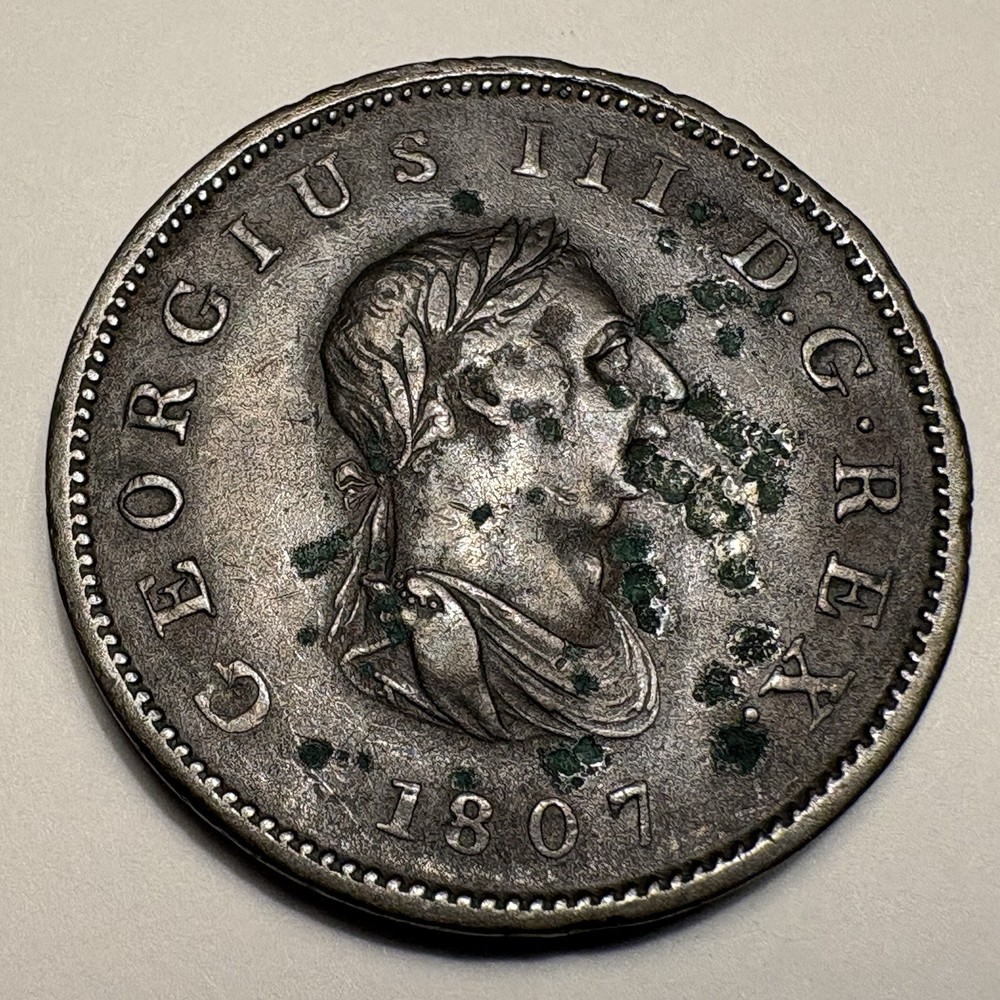 1807 Great Britain Half Penny Coin