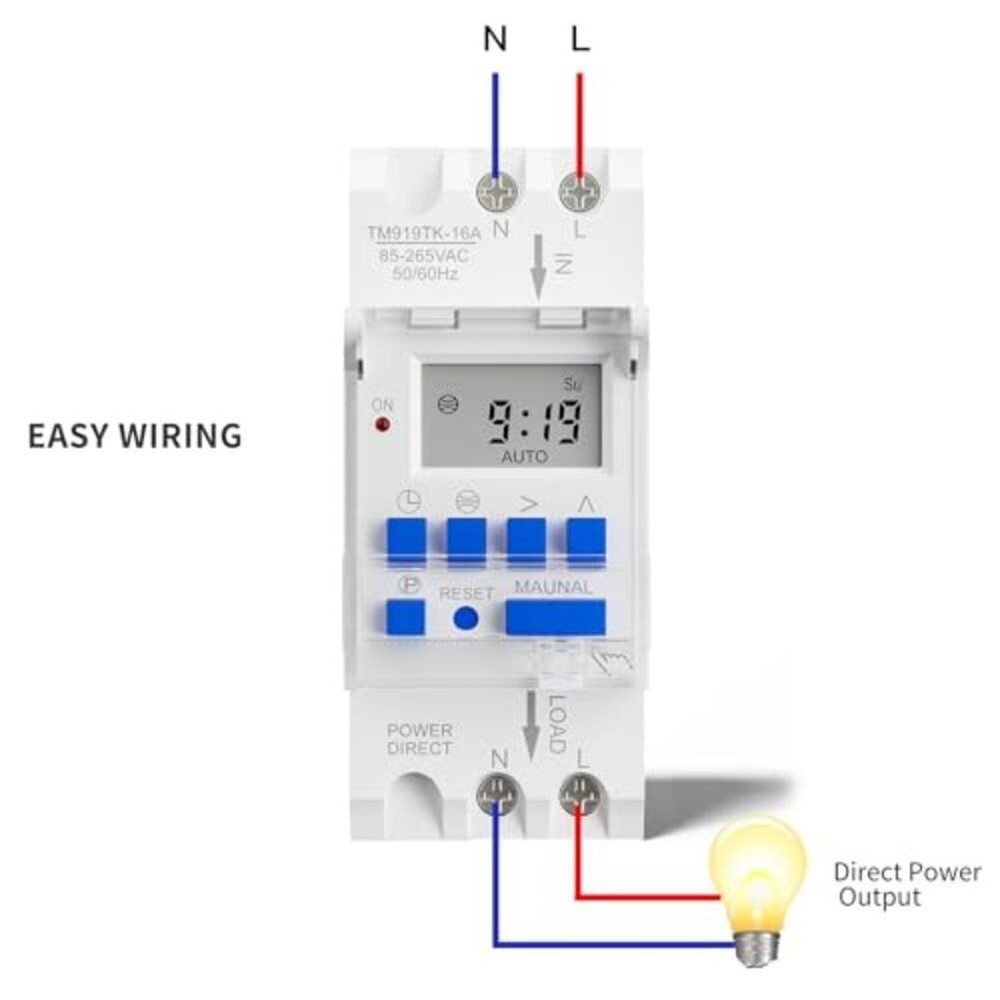 Auto Sunrise Sunset Timer Switch TM919TK with Latitude Longitude Settings