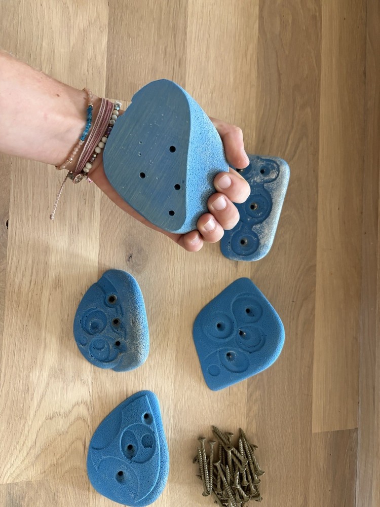 5 Small Jugs Or Big Crimp Climbing Holds Blue