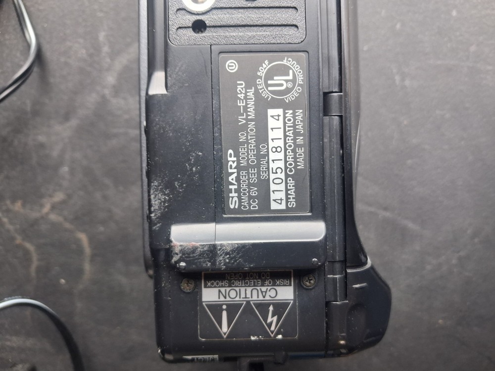 Sharp Video Camcorder Untested with Remote and Battery