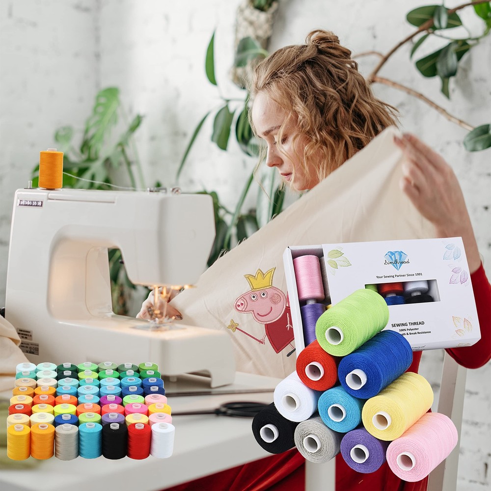 42 Spool 1000 Yards All Purpose Sewing Thread Assorted Polyester Sewing Machine