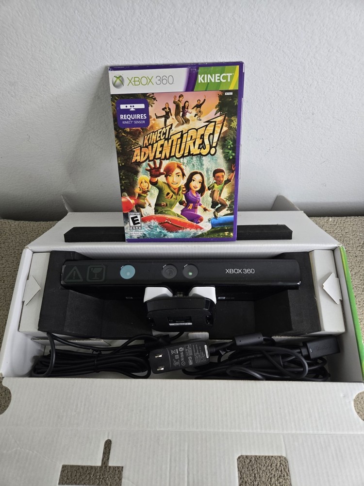 Microsoft Xbox 360 Kinect Connect Black Sensor Bar Open Box W/ Kinect Adventures