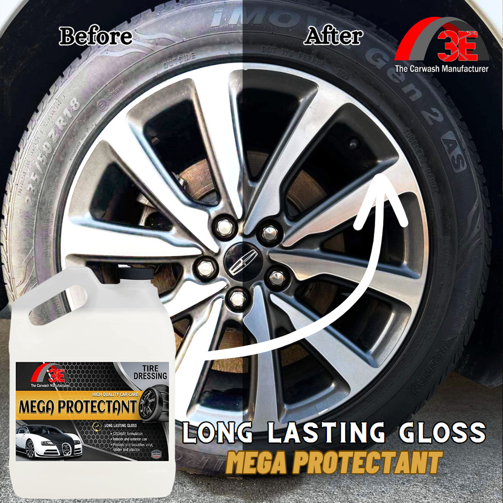 Mega Protectant Sprayable Tire Coating & Dressing Silicon-Based Formula 1 Gallon