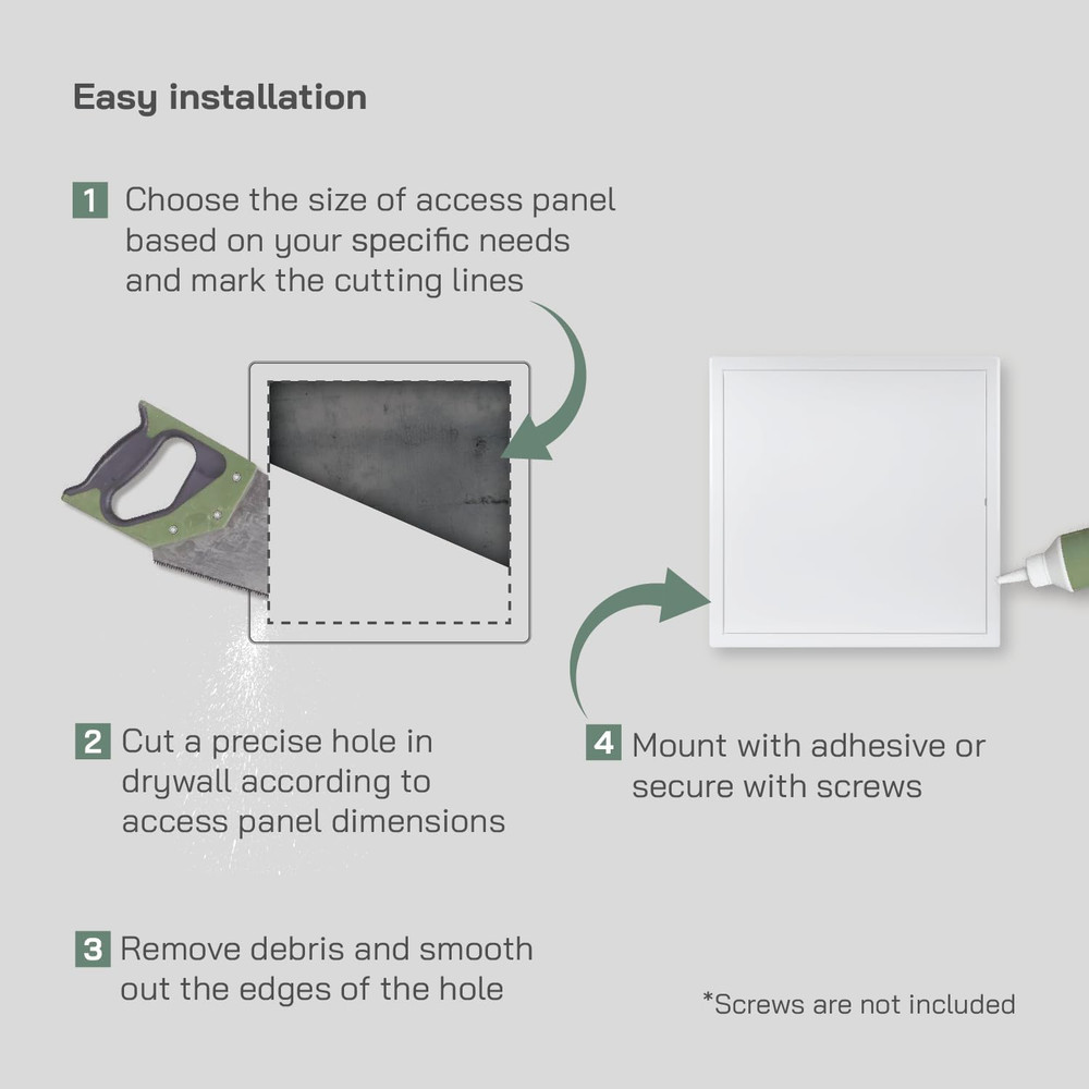 16" x 16" White Metal Access Panel for Easy Wall & Plumbing Access