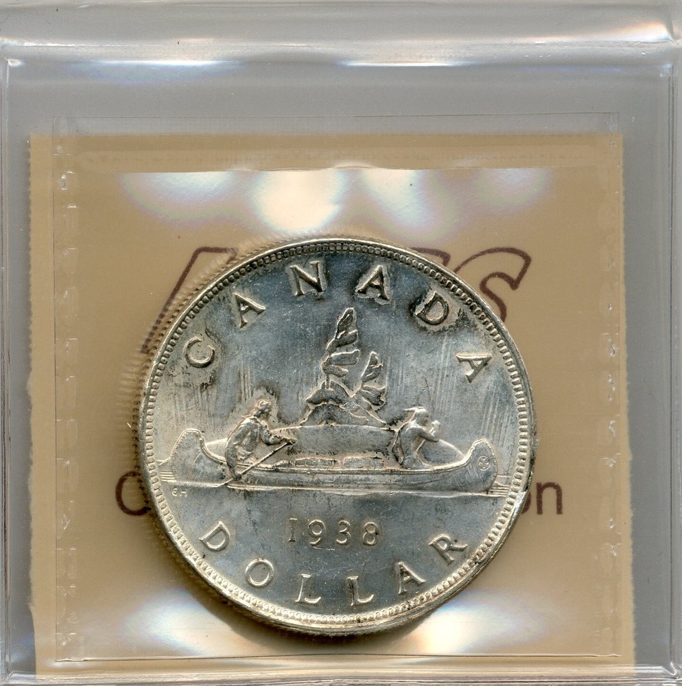 1938 Canada Silver Dollar - Choice Uncirculated, ICCS MS 63