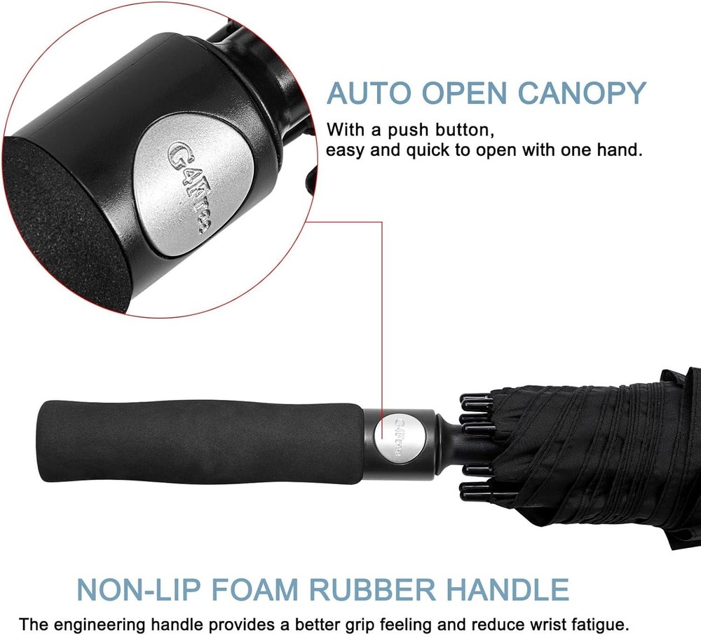 Ultimate Oversized Auto-Open Golf & Travel Umbrella - Windproof, Waterproof &...