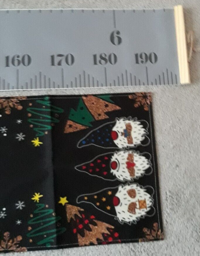 Gnome Christmas Table Runner Reindeer Trees Approx 72"x13" New-Open Pkg Festive!