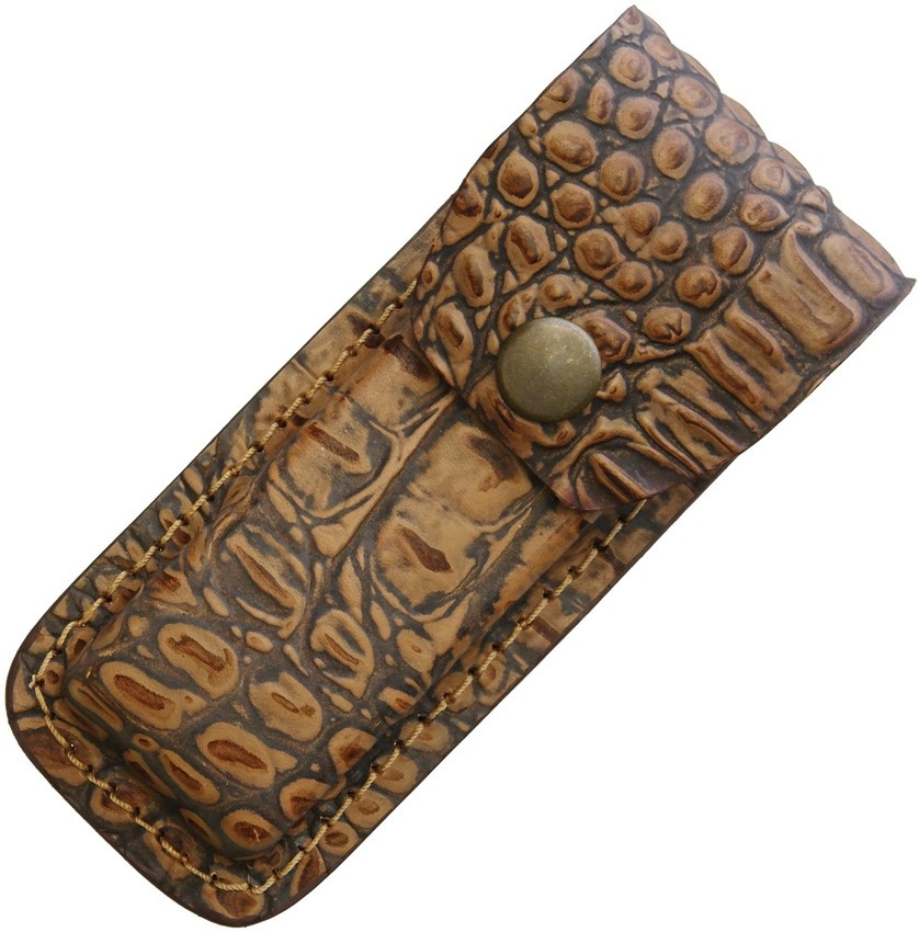 Pocket Knife Genuine leather Sheath Alligator pattern